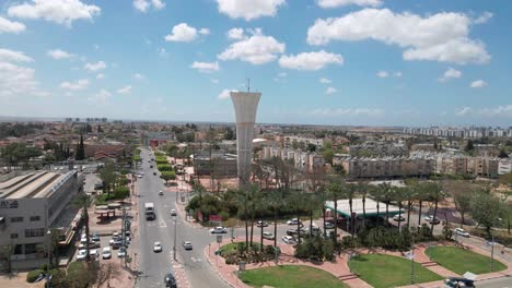 Southern-District-city-with-water-tower-at-israel-named-by-netivot