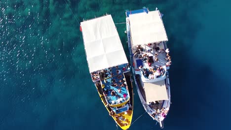 Drone-shot-of-the-boats-at-the-sea