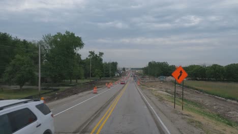 Traveling-in-the-Illinois-Chicago-land-area,-suburbs,-streets,-and-highways-in-POV-mode