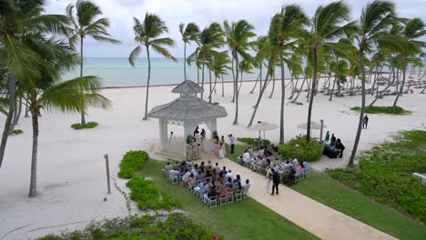 Outdoor-destination-wedding-celebration-in-gazebo-at-Caribbean-resort