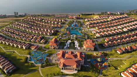Aerial-View-Of-Centara-Mirage-Resort-Mui-Ne-And-Beach-In-Binh-Thuan,-Vietnam