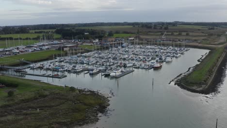 Bradwell-waterside-with-moored-boats-on-a-cool-evening-at-dusk
