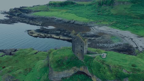 Oban-Castle-on-Isle-of-Kerrera-Drone