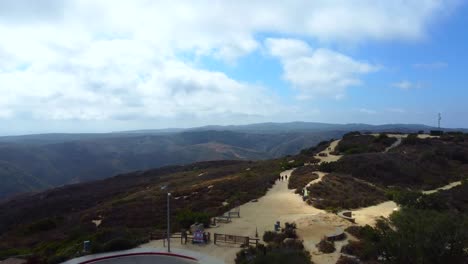 Aerial-View-of-Hiking-Trails-and-People-at-Laguna-Hills-CA-USA-With-Stunning-View-of-Horizon