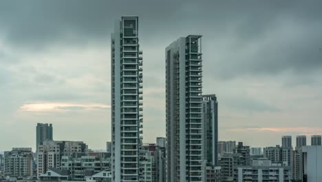 Cityscape-of-Singapore-city-as-seen-from-Novena,-residential-area