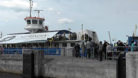 Huge-Crowd-of-People-Boards-into-Ferry-from-Klaipeda-to-Smiltyne