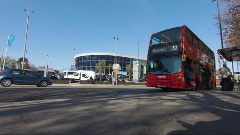 People-Getting-On-Number-32-Bus-At-Edgware-Road-In-London