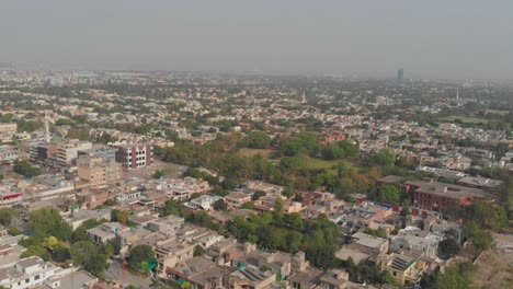 Aerial-Establishing-Shot-View-Over-Lahore-City-In-Pakistan