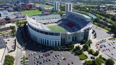 Ohio-Stadium-on-the-campus-of-Ohio-State-University,-home-of-the-Ohio-State-Buckeyes-football-team,-in-Columbus-Ohio