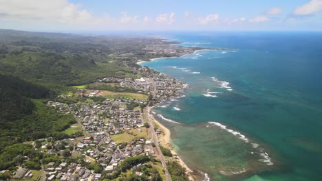 Vista-Aérea-De-La-Costa-Del-Este-De-Oahu