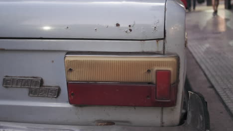 Close-up-shot-of-old-model-Fiat-taillight