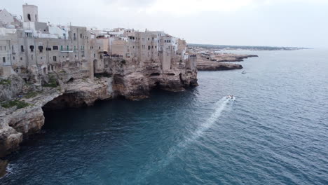 Polignano-a-Mare,-Bari-Province,-Coastal-Town-near-Adriatic-Sea-AERIAL