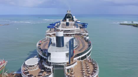 MSC-Cruise-Ship-Docked-At-The-Port-In-Taino-Bay,-Puerto-Plata,-Dominican-Republic