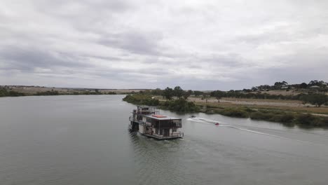 Paddle-boat-motoring-down-river-Murray