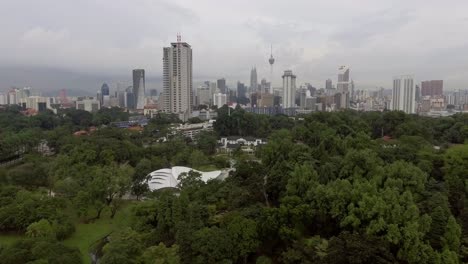 Drone-circling-around-Kuala-Lumpur-Malaysia's-skyview