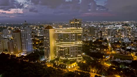 Illuminated-Park-Tower-in-front-of-Mirador-Sur-Park