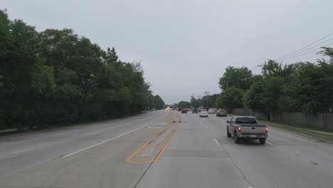 Traveling-in-the-Chicago-Illinois-area,-suburbs,-streets,-and-highways-in-POV-mode-us-30-near-Matteson-Illinois
