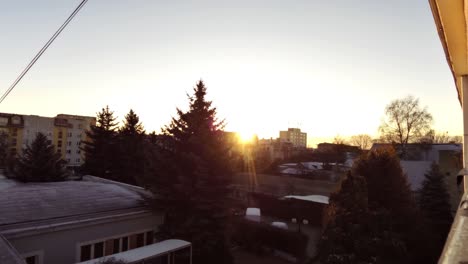 Timelapse-De-Amanecer-Muy-Agradable-Y-Suave-Sobre-La-Ciudad-De-Suwalki-En-El-Norte-De-Polonia