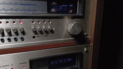 Hifi-stereo-cassette-deck-receiver-vintage-closeup