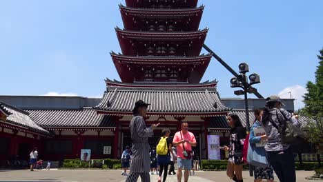 Tilt-the-view-of-the-Sensoji-Temple-Tower-with-clouds