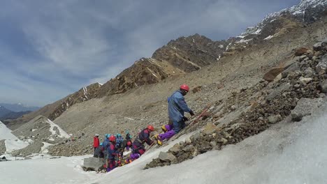 Himalaya-Bergsteiger-Am-Himalaya-Gipfel