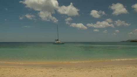 Sailing-Catamaran-on-the-one-of-the-best-beaches-in-Grenada-in-the-Caribbean-sea