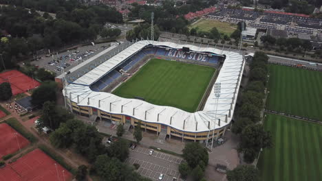 Aerial-view-of-soccer-arena-Koning-Willem-II-Stadion-of-football-club-Willem-2