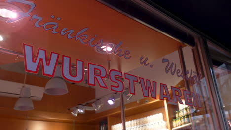 "Wurstwaren"-Sign-outside-of-a-traditional-german-butcher-shop