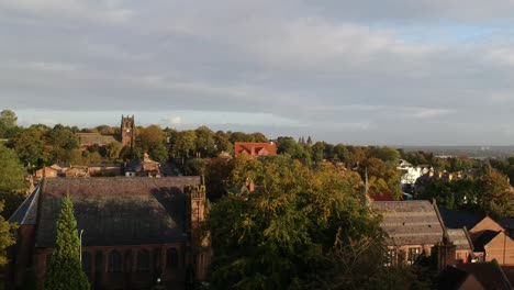 Drone-view-of-Liverpool-St-Peter's-Church-situated-in-Woolton-area