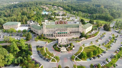 Aerial-of-majestic,-historic-famous-Hotel-Hershey