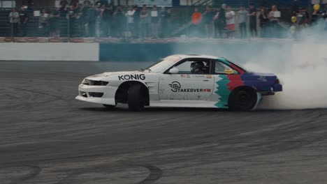 Modified-Car-Drifting-Around-a-Racetrack-Before-Hitting-Safety-Cones