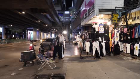 Walking-through-Silom-Patpong-area-on-the-sidewalk-in-Bangkok-Thailand