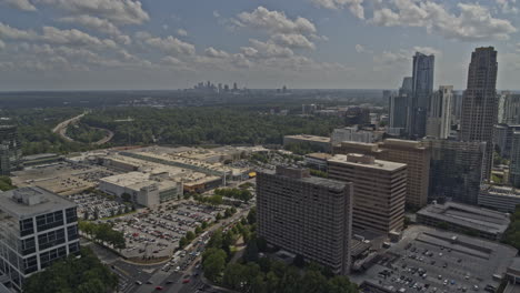 Atlanta-Georgia-Aerial-v688-dolly-out-shot-Buckhead-neighborhood,-parking,-green-space-and-avenue---DJI-Inspire-2,-X7,-6k---August-2020