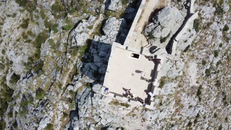 Bird-view-to-a-croatian-castle-on-some-rocks-in-Dalmatia