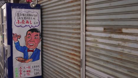 Máquina-Expendedora-De-Cerveza-Y-Tienda-Funazushi-En-La-Ciudad-Japonesa