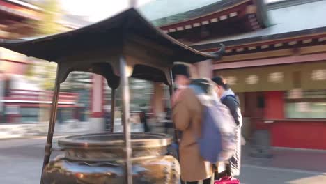 Tokyo,Japan:-hypelapse-pov-walking-in-the-Sensoji-japanese-temple-in-Asakusa-area-in-early-morning