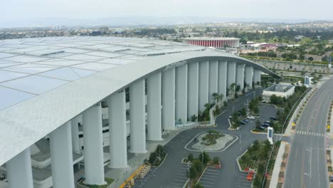 Aerial-4K-footage-of-empty-SoFi-Stadium-in-Inglewood-during-COVID-19-pandemic-in-Los-Angeles,-California,-USA