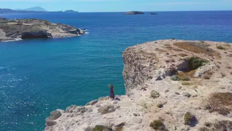 Idyllic-seascape-near-Papafragas-beach,-one-of-the-most-impressive-sites-of-Milos