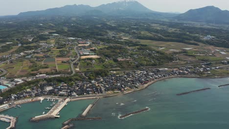 Aerial-view-of-Tottori,-Daisen-Area