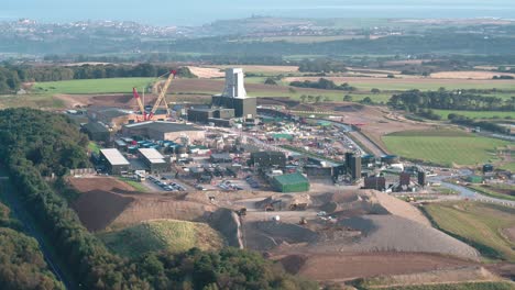 Woodsmith-Polyhalite-Mine,-Whitby---Aerial-Footage,-Clip-4,-Movement:-Pull-out-away