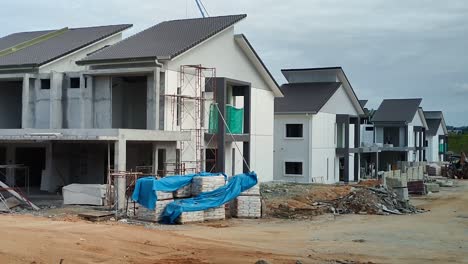 New-double-story-terrace-house-under-construction-in-Malaysia