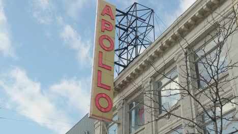 Close-Up-Slow-Motion-of-the-Apollo-Theater-Sign-in-Harlem