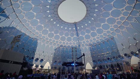 EXPO-2020,-Dubai,-05-February-2022---EXPO-DOME-Interior-Show-With-People-Watching