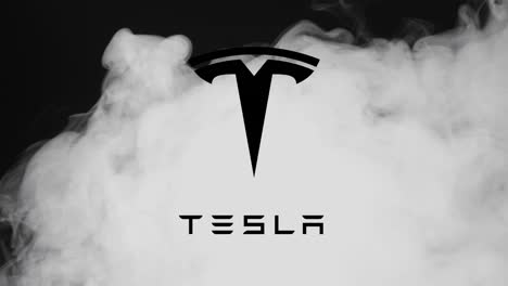 Illustrativer-Leitartikel-über-Das-Schwarze-Tesla-Symbol,-Das-Erscheint,-Wenn-Rauch-überfliegt