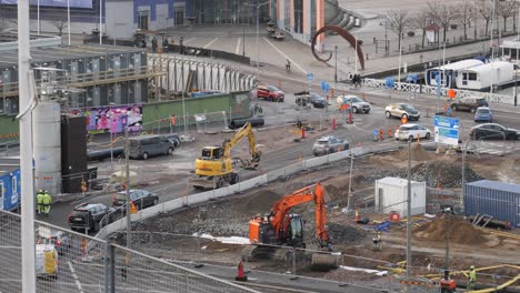 Bauarbeiten-In-Lilla-Bommen-–-Einem-Teil-Des-Göteborger-Hafens,-Der-Für-Besucherboote-Genutzt-Wird-Und-Auch-Der-Name-Des-Geländes-Rund-Um-Den-Hafen-Ist