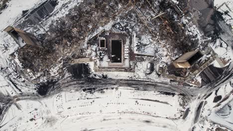 Drone-Aerial-View-of-Burnt-Down-Destroyed-Apartment-Complex-in-Superior-Colorado-Boulder-County-USA-After-Marshall-Fire-Wildfire-Disaster