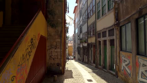 Narrow-Alley-in-Porto-Filled-with-Buildings-Under-Construction