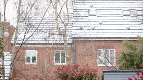 Hagel-Fällt-In-Den-Garten,-Kippt-Nach-Unten