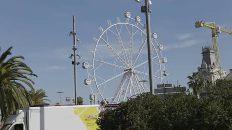 Urban-scene-of-a-centre-of-Barcelona-with-a-Ferris-wheel
