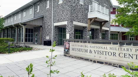 Schild-Am-Gettysburg-National-Military-Park-Museum,-Besucherzentrum